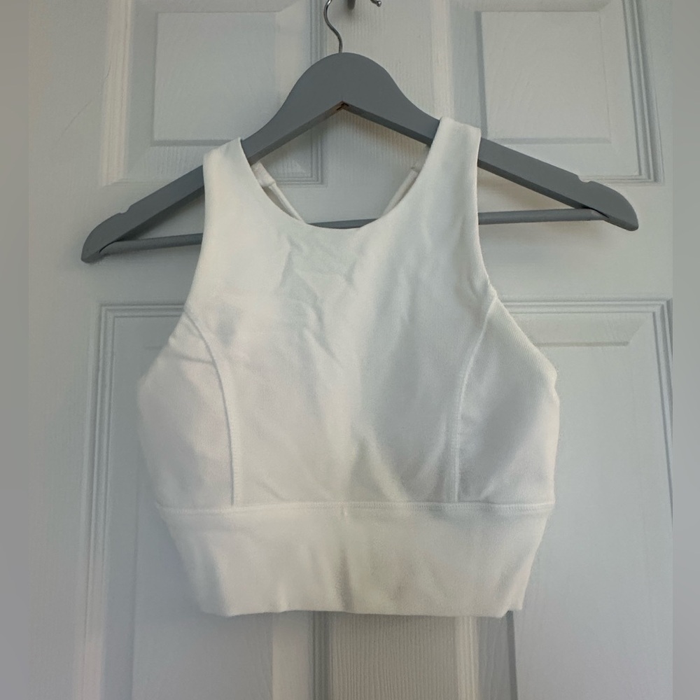 Kyodan White Crisscross Back Sports Bra Crop Top | Size P/S (Petite Small)